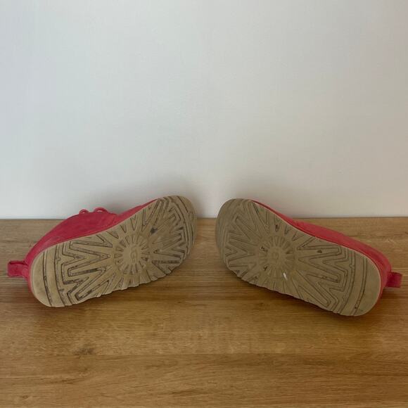 UGG Women's Neumel Chukka Boot Strawberry Sorbet Suede Shearling Size 8 Red - Picture 8 of 8